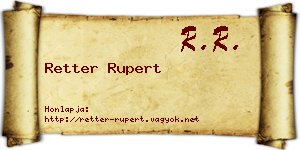 Retter Rupert névjegykártya
